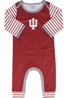 Put your future Hoosiers fan to bed in these Indiana Hoosiers Baby Blue Iker One Piece Pajamas! These Indiana Romper Pajamas feature a screen print team graphic. Indiana University Clothes, Romper Pajamas, Cotton Blue Onesie For Bedtime, Indiana University Merch, Hanna Andersson Pajamas, Indiana Hoosiers, One Piece Pajamas, Leg Cuffs, Baby Romper