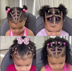 Penteado para crianças Baby Birthday Hairstyles, Toddler Afro Hairstyles Girl, Toddler Hairstyles Girl Mixed Hair, Hairstyles For 2 Year Girl, Short Curly Toddler Hairstyles, Toddler Rubber Band Hairstyles