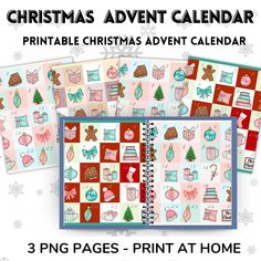 the christmas calendar is open and ready to be used as a printable activity for kids