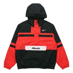 AS M NSW Nike Air JKT WVN UNIVERSITY RED BLACK CJ4835-657 (Men's/Zipper) Black Half-zip Track Jacket For Outdoor, Black Half-zip Winter Track Jacket, Black Half-zip Winter Outerwear, Black Functional Half-zip Outerwear, Functional Nike Track Jacket For Fall, Black Half-zip Techwear Outerwear, Retro Black Outerwear With Zipper, Retro Black Outerwear With Zipper Closure, Nike Half-zip Streetwear Outerwear