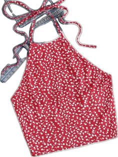 Fitted Red Halter Top For Spring, Trendy Red Halter Top For Summer, Red Stretch Halter Top For Summer, Stretch Red Halter Top For Summer, Red Spring Halter Neck Top, Red Sleeveless Top With Cherry Print, Red Halter Neck Top For Spring, Sleeveless Red Top With Cherry Print, Red Cherry Print Tops For Spring