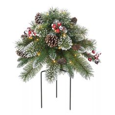 a christmas tree with pine cones and lights