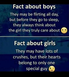 two different types of text on the same page, one says fact about boys they may be flirting all day