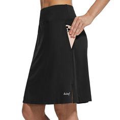 knee length skirts long golf skorts skirts for women tennis skirt plus size casual athletic sports 20 inch modest running sweat longer zipper pockets activewear A-line ladies walking summer everyday quick dry workout sportwear exercise lounge home Size: XXL.  Color: Black.  Gender: female.  Age Group: adult. Long Skort, Womens Golf Skirts, Tank Top Skirt, Ladies Shorts, Three Quarter Sleeve Dresses, Athletic Skirt, Golf Skort, Golf Skirts, Sports Skirts