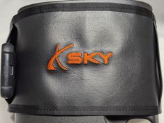 Saturn Sky Console bag black Vinyl extra storage Inferno embroidery -New! Black Leather Bag With Embroidered Logo, Black Rectangular Bag With Embroidered Logo, Sky Accessories, Saturn Sky, Pontiac Solstice, Automotive Accessories, Storage Items, Center Console, Black Vinyl