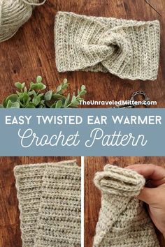 an easy twisted ear warmer crochet pattern