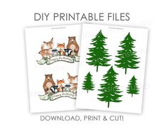 the printable files for woodland animals and trees