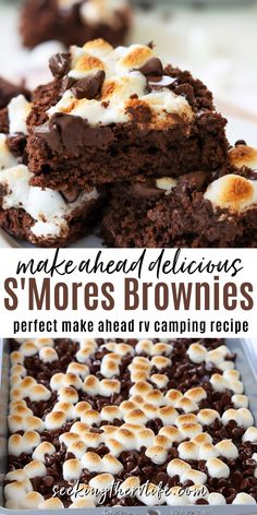 brownies with marshmallows and chocolate in the middle