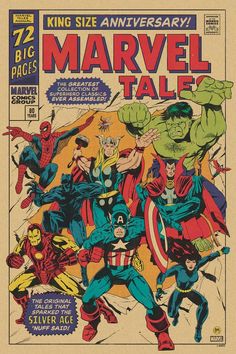 an old comic book with the avengers team on it