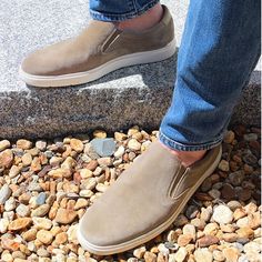 Comfort unlike any other. #MensFootwear #SlipOns #Comfort #Style #MensStyle #Sneaker Casual Shoes For Men With Jeans, Stylish Men Over 50 Casual, Mens Footwear Casual, Pa Outfits, Clothes For Men Over 50, Shoe References, Slip On Shoes Men, Shoes With Shorts, Mens Business Casual Shoes