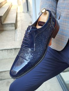 Collection: Spring – Summer 2020 Product: Wholecut Derbies Color code: Navy Blue Shoes sole: Leather Inner Lining: Calf Skin Lining Shoes Material: Patent Leather Available Size: 40-41-42-43-44 Package Include: Shoes Gifts: Branded Dust Bag and Box, Shoehorn, Shoeshine, Babet Socks Luxury Sneakers Men, Navy Blue Shoes, Bespoke Shoes, Men Spring, Luxury Wear, Mens Boots Fashion, Elegant Man, Shoe Gifts, Leather Shoes Men