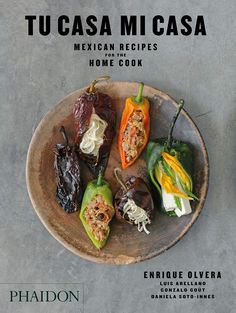 an advertisement for mexican cuisine with peppers on a plate