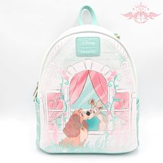 Loungefly Disney Lady And The Tramp Window Kiss Mini Backpack Brand New With Tags Size: 9'' X 4 1/2'' X 10'' Polyurethane Adjustable Straps Interior Drop Pocket White Disney Travel Backpack, Disney Lady And The Tramp, Disney Loungefly, Mini Backpacks, Loungefly Bag, Loungefly Disney, Backpack Brands, Lady And The Tramp, Disney Ladies