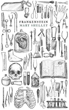 Hari's art blog Frankenstein Art, Theme Tattoo, Mary Shelley, 캐릭터 드로잉, Tattoo Flash Art, Arte Sketchbook, Flash Art, Anatomy Art, New School