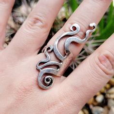 Vintage 925 Sterling Silver Octopus Spoon Ring. Size 6.5. Stunning.  . . . bohemian boho elegant simple classic native style dainty boutique jewelry jewellery gift present nautical  190 Spoon Ring, Native Style, Spoon Rings, Jewellery Gift, Boutique Jewelry, Women Accessories Jewelry, Silver Watch, Rings Statement, Vintage Watches