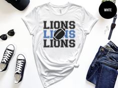 Lions Mascot Shirt, It's a Great Day To Be a Lion, Lions Shirt, School Spirit Shirt, Lions School Mascot Shirt, Custom Lions Tee,Lions Pride 🚚 SHIPPING  &  PRODUCTION  TIME      ▶ Items typically shipped same day if color/size are in stock (feel free to inquire prior)      ▶ If not in stock, shipping/production time is typically 1-5 business days      ▶ Please contact us if you are in a rush! 🎆 BACK  UPGRADE      ▶ If you would like to add text to the back, please go to the listing below and a Lions Pride, Mascot Shirt, School Spirit Shirts, Lion Pride, Lubbock Tx, Lion Shirt, Spirit Shirts, A Lion, School Mascot