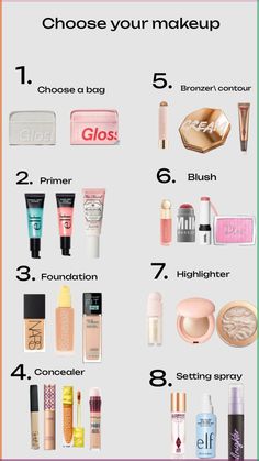 Choose your make up! Choose Your Makeup, Makeup Shuffles, Bronze Makeup Look, Makeup Kit Essentials, 2023 Makeup, Makeup Starter Kit