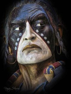 Blackfoot Indian by Nancy Harris Blackfoot Indian, Painted Face, Native American Peoples, Native American History, Native American Culture, People Of The World, World Cultures, 영감을 주는 캐릭터, Native Art