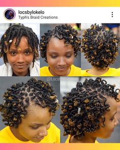 Loc Styles With Curls, Curls Ideas, Short Loc Styles, Short Dreadlocks Styles, Short Locs, Dreads Girl, Natural Hair Stylists, Beautiful Dreadlocks, Short Locs Hairstyles