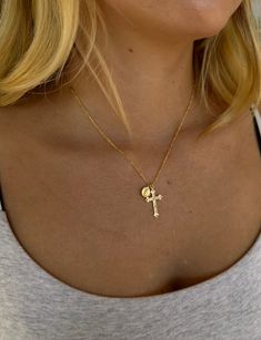 Handmade Gold Filled Chain, Cross Charm, and Mother Mary Charm Necklace. Truly Blessed Jewels is Handmade Jewelry that is customizable and personalized to fit your lifestyle. We design high quality jewelry at an affordable price. Shop our Gold Filled Jewelry Online & in store in Scottsdale, AZ. Gold Crucifix Necklace, Miraculous Medal Necklace, Dainty Cross Necklace, Crucifix Necklace, Gold Cross Necklace, Mothers Necklace, Solid Gold Jewelry, Cross Jewelry, Scottsdale Az