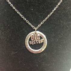 Brand New. Sterling Silver Plated Necklace With Big Sister Pendant Big Sister Necklace, Sister Necklace, Silver Plated Necklace, Big Sister, Womens Jewelry Necklace, Silver Plate, Diamond Necklace, Silver Plated, Jewelry Necklaces