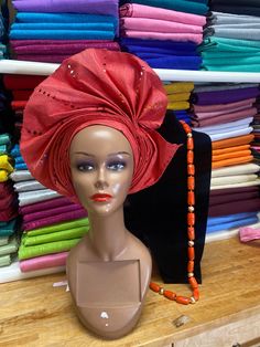 Elevate your style with our Nigerian Autogele, a headwrap that combines the grace of tradition with the ease of modern fashion. This meticulously crafted headpiece offers an innovative twist on the classic gele, making it a perfect choice for cultural events, weddings, and special occasions. Embrace tradition with an elegant twist. Artisanal Excellence: Each Autogele is a masterpiece of tradition and craftsmanship, meticulously created by skilled artisans. The attention to detail and quality construction ensures that every piece is a work of art. Effortless Elegance: The Autogele is designed for ease of wear, allowing you to achieve the perfect gele look without the need for intricate tying. It offers a hassle-free way to enjoy the grace and beauty of a gele. Versatile Accessory: Suitable Adjustable Summer Wedding Headwrap, Summer Wedding Adjustable Headwrap, Elegant Red Headwrap For Wedding, Igbo Bride, Nigeria Wedding, Nigerian Culture, Bride Necklace, Bridal Lace Fabric, Wedding Fans