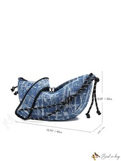 BirdinBag - Chic Two-Tone Denim Hobo Handbag Denim Hobo Bag, Oversized Pattern, Hobo Handbag, Style Preppy, Hobo Handbags, Bag Bag, Hobo Bag, Polyester Material, Color Blocking