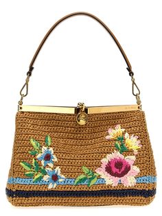 'Vela' raffia midi shoulder bag with all-over embroideries, removable short handle, adjustable and removable shoulder strap. Composition: 100% lamb leather (Ovis aries) | Etro Women's vela Midi Shoulder Bag in Beige | SS24 Designer Crochet Bag With Braided Handles, Designer Crochet Top Handle Bag With Braided Handles, Luxury Crochet Bag With Detachable Strap, Designer Top Handle Straw Bag With Detachable Strap, Designer Crochet Bag With Top Handle For Everyday Use, Designer Shoulder Bag With Braided Handles For Spring, Designer Crochet Top Handle Bag For Everyday Use, Luxury Crochet Bag With Top Handle, Designer Straw Bag With Top Carry Handle