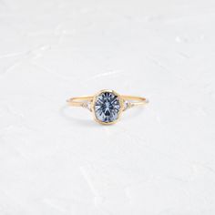 |14k Yellow Gold Blue Oval Engagement Ring, Oval Sapphire Engagement Ring, Montana Sapphire Engagement Ring, Melanie Casey, Bezel Set Engagement Ring, Gia Certificate, Twisted Band, Montana Sapphire, Band Jewelry