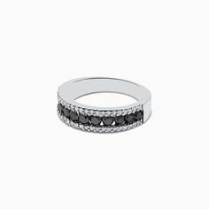 Effy 14K White Gold Black and White Diamond Ring, 0.89 TCW Effy Rings, Cia Agent, White Diamond Ring, Christian Grey, White Diamond, Gold Black, Windsor, Victoria Secret, Classic Design