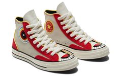 Converse Chuck Taylor All Star 1970s 'Cream Red Yellow' A05277C (SNKR/Unisex/Non-Slip/High Top/Wear-resistant) Orange Converse High Tops, Yellow Converse High-top Sneakers, Converse Orange, Orange Converse Lyst, Orange Converse High-top Sneakers With Rubber Sole, Converse 70s, Converse 1970s, High Converse, Knee High Converse