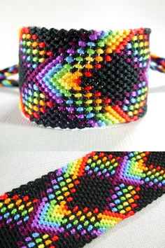 This wide plaid friendship bracelet in rainbow and black is one of our bestsellers! The neon colors really pop against the black. This bracelet is adjustable so it will fit many wrists, and the soft cotton is colorfast so you can wear it non-stop! Adjustable Black Hippie Bracelet, Hippie Black Bracelets For Festivals, Black Hippie Bracelets For Festival, Handmade Multicolor Rave Friendship Bracelets, Multicolor Rave Friendship Bracelets As Gift, Handmade Black Beaded Bracelets For Rave, Handmade Black Beaded Hippie Bracelets, Handmade Black Hippie Bracelets, Multicolor Rave Style Friendship Bracelets As Gift