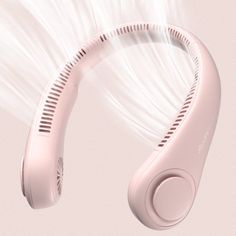 an image of a pair of pink headphones on a white and light pink background