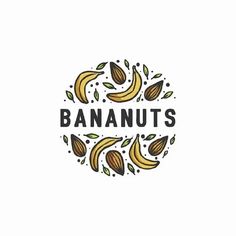 the logo for banauts, which is made with hand drawn bananas and leaves