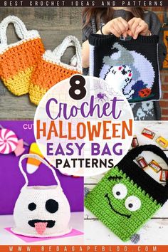 8 crochet halloween easy bag patterns