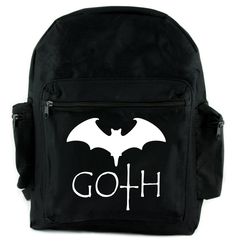 Goth with Bat Backpack School Bag Punk Emo Alternative Bat Backpack, Alternative Grunge, Hipster Grunge, Kawaii Goth, Cat Backpack