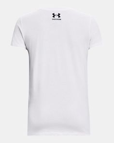 Super-soft, cotton-blend fabric provides all-day comfort|Ribbed collar Under Armour Cotton Tops With Letter Print, Under Armour Cotton Top With Graphic Print, Under Armour Moisture-wicking Cotton Tops, Under Armour Cotton Tops With Moisture-wicking, Training Tips, Softball, Navy And White, Under Armour, Collar Styles