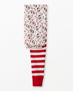 Sweet and festive adult unisex pajama pants featuring Snoopy candy cane mix-print in organic cotton rib knit. Made to last for holiday seasons to come! • Unique artwork only available at Hanna • Hypoallergenic & eczema-friendly • Sensory-friendly scratch-free seams that lay flat on the skin • OEKO-TEX® STANDARD 100 certified safe from hundreds of harsh chemicals 100% organic combed cotton rib knit Super-smooth flatlock seams Encased elastic waistband Soft ribbed cuffs Tops and pants offered sepa Long Johns Pajamas, Unisex Pajamas, Sensory Friendly, Cuffed Top, Long John, Christmas Hanukkah, Hanna Andersson, Mixing Prints, Unique Artwork