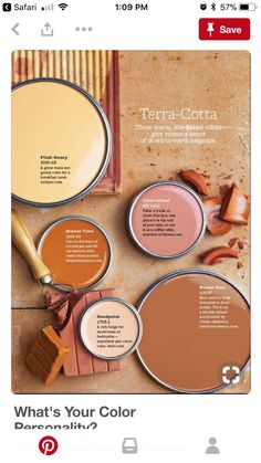 an ad for terracotta with different colors