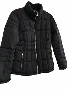 CALVIN KLEIN - WOMEN'S SMALL -BLACK PUFFER FULL ZIP HOODED JACKET. Condition is "Pre-owned". Shipped with USPS Priority Mail. Pls see all pic. No hoodie Armpit to armpit 20” Length 26” Some discoloration on inner lining Cleaned... ready to go. (OK) Solid Hooded Puffer Jacket With Zipper Closure, Solid Hooded Puffer Jacket With Zipper, Solid Color Hooded Puffer Jacket With Zipper, Hooded Solid Color Puffer Jacket With Zipper, Quilted Jacket With Zipper Closure For Cold Weather, Quilted Long Sleeve Jacket For Cold Weather, Long Sleeve Quilted Jacket For Cold Weather, Cold Weather Quilted Jacket With Zipper, Black Nylon Hooded Jacket For Fall