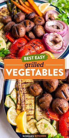 the best easy grilled vegetables are on this plate