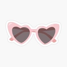 pink heart shaped sunglasses sticker