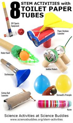 8 Free Science Activities with Toilet Paper Tubes | Science Buddies Blog Paper Towel Stem Project, Toilet Paper Stem Activities, Enrichment Activities For Kids, Toilet Paper Tubes, Fun Stem Activities, Stem Projects For Kids