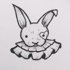 a drawing of a rabbit wearing a dress