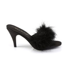 3" High Heel Slide On Pin Up Faux Fur Shoes. Styles: Pinup Swing Dance 50s Vintage Drag Dragqueen Uoma-03 Slides Outfits, Slides Outfit, Open Toed Shoes, Classic Slippers, Slippers Online, Black Slippers, Fur Shoes, Closed Toe Shoes, Shoe Size Conversion