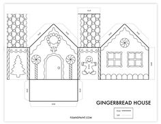 the paper gingerbread house is cut out and ready to be used as a coloring page