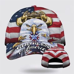 Christian Baseball Cap, America Eagle Bird With Usa Flag God Bless Custom Name Baseball Cap, Mens Baseball Cap, Women’s Baseball Cap – Excoolent The Baseball Cap is the ultimate accessory for sporty style and sun protection. Crafted with both fashion and function in mind, it features a classic design that complements various outfits. Made from... Christian Hats, America Eagle, Jesus Gifts, Eagle Bird, Men's Baseball Cap, Hat Collection, Baseball Caps Mens, Womens Baseball Cap, God Bless America