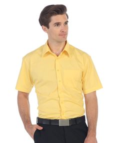 PRICES MAY VARY. Regular/Standard Fit Chest Patch Pocket Classic Collar, Solid Color Buttons, Button-Up Closure Various Solid Colors Skin friendly. Suitable for all seasons. Great for all occasions: formal, business, casual, office. Lightweight made for all day comfort. Please refer to size chart by scrolling through pictures. High Quality Mens Short Sleeve with Solid Colors. 
55% Cotton & 45% Polyester.
Machine Washable With Cold Delicate Cycle. Do Not Bleach. 
Tumble Dry Low or Line Dry. Iron Yellow Dress Shirt, Yellow Shirt Dress, Solid Dress Shirt, Short Sleeve Dress Shirt, Solid Dress, New Man, Mens Shirt Dress, Chest Pocket, Men Short Sleeve