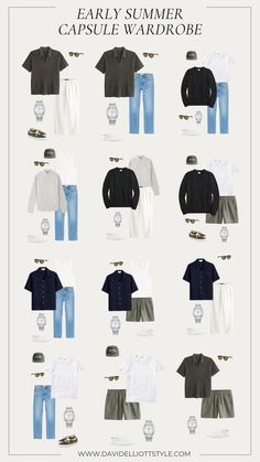 Minimalist Wardrobe Men, Capsule Wardrobe For Men, Capsule Wardrobe Men, Wardrobe For Men, Men's Capsule Wardrobe, Vacation Outfits Men, Mens Wardrobe Essentials