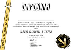 the diploma is being displayed for students to use